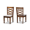 Baxton Studio Lanier Modern and Contemporary Grey Fabric Upholstered and Walnut Brown Finished Wood 2-Piece Dining Chair Set