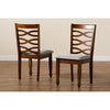 Baxton Studio Lanier Modern and Contemporary Grey Fabric Upholstered and Walnut Brown Finished Wood 2-Piece Dining Chair Set