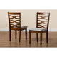 Baxton Studio Lanier Modern and Contemporary Grey Fabric Upholstered and Walnut Brown Finished Wood 2-Piece Dining Chair Set