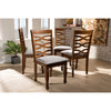 Baxton Studio Elijah Modern and Contemporary Grey Fabric Upholstered and Walnut Brown Finished Wood 4-Piece Dining Chair Set