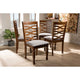 Baxton Studio Elijah Modern and Contemporary Grey Fabric Upholstered and Walnut Brown Finished Wood 4-Piece Dining Chair Set