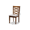 Baxton Studio Elijah Modern and Contemporary Grey Fabric Upholstered and Walnut Brown Finished Wood 4-Piece Dining Chair Set