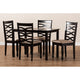 Baxton Studio Lanier Modern and Contemporary Sand Fabric Upholstered Espresso Brown Finished Wood 5-Piece Dining Set