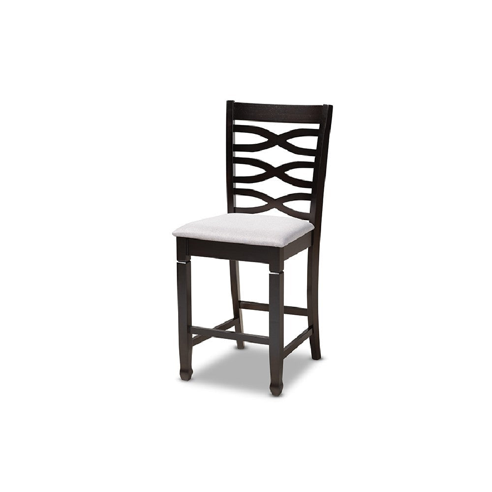 Baxton Studio Lanier Modern and Contemporary Gray Fabric Upholstered Espresso Brown Finished 5-Piece Wood Pub Set