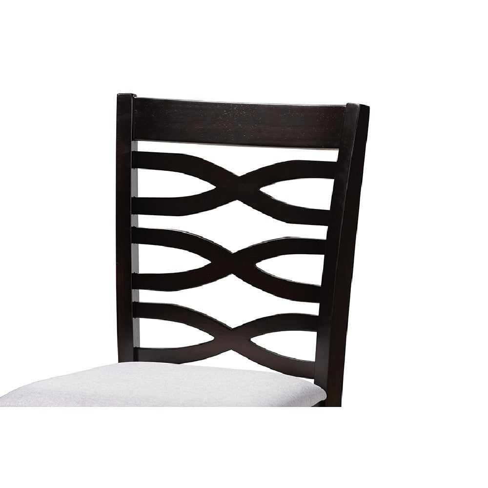 Baxton Studio Lanier Modern and Contemporary Gray Fabric Upholstered Espresso Brown Finished 5-Piece Wood Pub Set