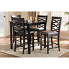 Baxton Studio Lanier Modern and Contemporary Gray Fabric Upholstered Espresso Brown Finished 5-Piece Wood Pub Set