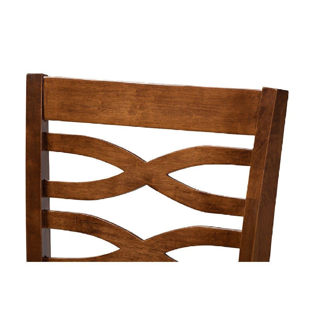 Baxton Studio Lanier Modern and Contemporary Grey Fabric Upholstered Walnut Brown Finished 2-Piece Wood Counter Height Pub Chair Set Set