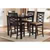 Baxton Studio Lanier Modern and Contemporary Sand Fabric Upholstered Espresso Brown Finished 5-Piece Wood Pub Set