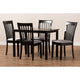 Baxton Studio Minette Modern and Contemporary Gray Fabric Upholstered Espresso Brown Finished Wood 5-Piece Dining Set