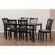 Baxton Studio Minette Modern and Contemporary Gray Fabric Upholstered and Espresso Brown Finished Wood 7-Piece Dining Set
