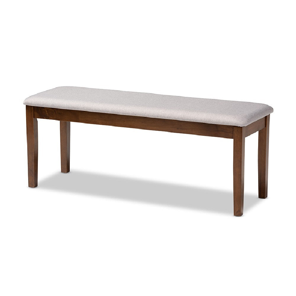 Baxton Studio Minette Modern and Contemporary Grey Fabric Upholstered and Walnut Brown Finished Wood 6-Piece Dining Set
