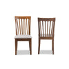 Baxton Studio Minette Modern and Contemporary Grey Fabric Upholstered Walnut Brown Finished Wood 2-Piece Dining Chair Set