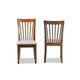 Baxton Studio Minette Modern and Contemporary Grey Fabric Upholstered Walnut Brown Finished Wood 2-Piece Dining Chair Set