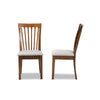 Baxton Studio Minette Modern and Contemporary Grey Fabric Upholstered Walnut Brown Finished Wood 2-Piece Dining Chair Set