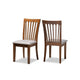 Baxton Studio Minette Modern and Contemporary Grey Fabric Upholstered Walnut Brown Finished Wood 2-Piece Dining Chair Set