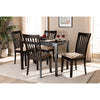 Baxton Studio Minette Modern and Contemporary Sand Fabric Upholstered Espresso Brown Finished Wood 5-Piece Dining Set