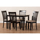Baxton Studio Minette Modern and Contemporary Sand Fabric Upholstered Espresso Brown Finished Wood 5-Piece Dining Set