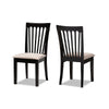 Baxton Studio Minette Modern and Contemporary Sand Fabric Upholstered Espresso Brown Finished 2-Piece Wood Dining Chair Set Set