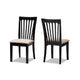 Baxton Studio Minette Modern and Contemporary Sand Fabric Upholstered Espresso Brown Finished 2-Piece Wood Dining Chair Set Set