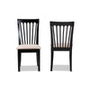 Baxton Studio Minette Modern and Contemporary Sand Fabric Upholstered Espresso Brown Finished 2-Piece Wood Dining Chair Set Set