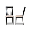 Baxton Studio Minette Modern and Contemporary Sand Fabric Upholstered Espresso Brown Finished 2-Piece Wood Dining Chair Set Set