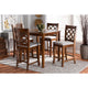 Baxton Studio Alora Modern and Contemporary Grey Fabric Upholstered Walnut Brown Finished 5-Piece Wood Pub Set