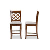 Baxton Studio Aria Modern and Contemporary Grey Fabric Upholstered and Walnut Brown Finished Wood 2-Piece Counter Height Pub Chair Set