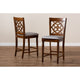 Baxton Studio Oscar Modern and Contemporary Grey Fabric Upholstered and Walnut Brown Finished Wood 2-Piece Counter Height Pub Chair Set