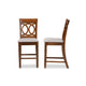 Baxton Studio Violet Modern and Contemporary Grey Fabric Upholstered and Walnut Brown Finished Wood 2-Piece Counter Height Pub Chair Set