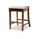 Baxton Studio Violet Modern and Contemporary Grey Fabric Upholstered and Walnut Brown Finished Wood 2-Piece Counter Height Pub Chair Set