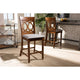 Baxton Studio Violet Modern and Contemporary Grey Fabric Upholstered and Walnut Brown Finished Wood 2-Piece Counter Height Pub Chair Set
