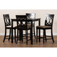 Baxton Studio Verina Modern and Contemporary Sand Fabric Upholstered Espresso Brown Finished 5-Piece Wood Pub Set