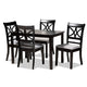 Baxton Studio Clarke Modern and Contemporary Grey Fabric Upholstered and Espresso Brown Finished Wood 5-Piece Dining Set