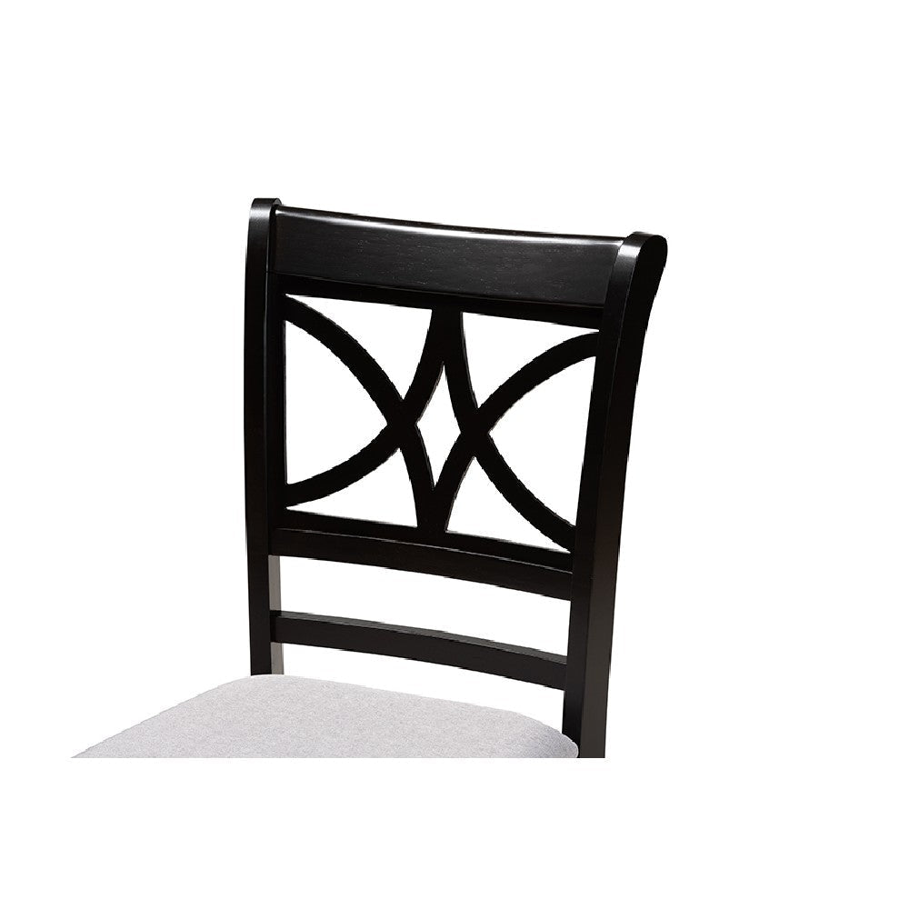 Baxton Studio Clarke Modern and Contemporary Grey Fabric Upholstered and Espresso Brown Finished Wood 5-Piece Dining Set