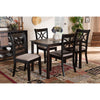 Baxton Studio Clarke Modern and Contemporary Sand Fabric Upholstered and Espresso Brown Finished Wood 5-Piece Dining Set