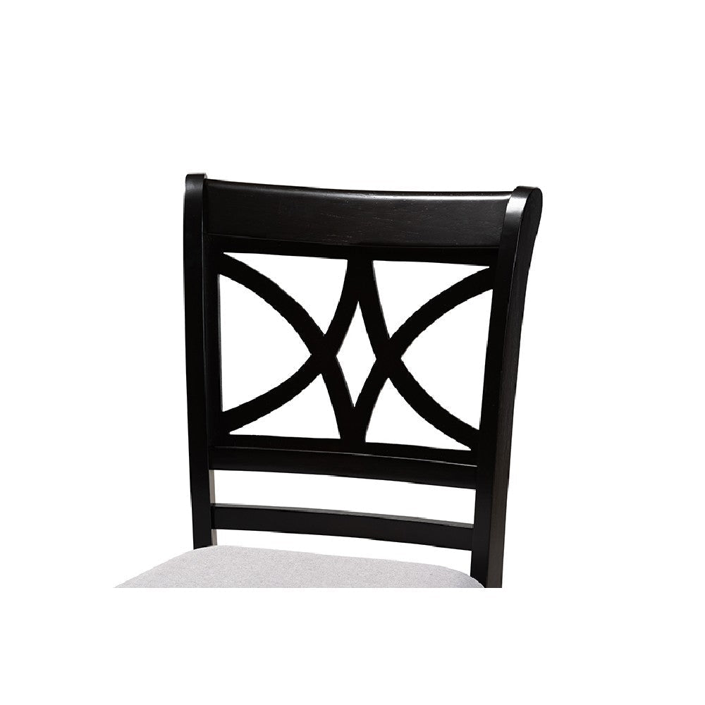 Baxton Studio Chandler Modern and Contemporary Grey Fabric Upholstered and Espresso Brown Finished Wood 5-Piece Counter Height Pub Dining