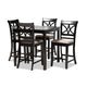 Baxton Studio Chandler Modern and Contemporary Sand Fabric Upholstered and Espresso Brown Finished Wood 5-Piece Counter Height Pub Dining