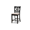 Baxton Studio Chandler Modern and Contemporary Sand Fabric Upholstered and Espresso Brown Finished Wood 5-Piece Counter Height Pub Dining