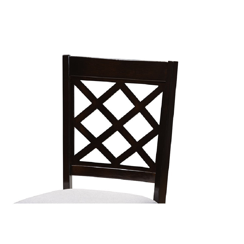 Baxton Studio Verner Modern and Contemporary Grey Fabric Upholstered Espresso Brown Finished 5-Piece Wood Dining Set