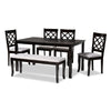 Baxton Studio Andor Modern and Contemporary Grey Fabric Upholstered and Dark Brown Finished Wood 6-Piece Dining Set