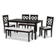 Baxton Studio Andor Modern and Contemporary Grey Fabric Upholstered and Dark Brown Finished Wood 6-Piece Dining Set
