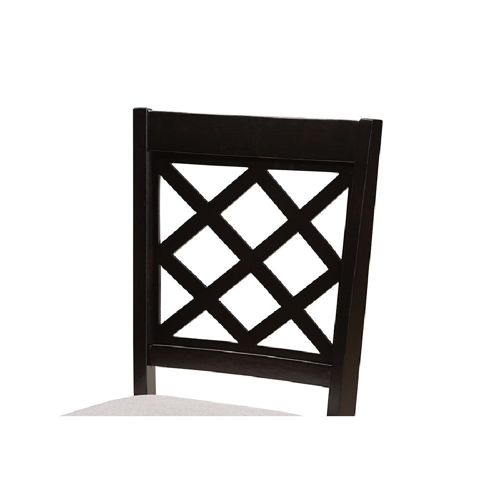 Baxton Studio Verner Modern and Contemporary Grey Fabric Upholstered and Dark Brown Finished Wood 7-Piece Dining Set