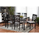 Baxton Studio Verner Modern and Contemporary Grey Fabric Upholstered and Dark Brown Finished Wood 7-Piece Dining Set