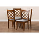 Baxton Studio Brigitte Modern and Contemporary Grey Fabric Upholstered and Walnut Brown Finished Wood 4-Piece Dining Chair Set