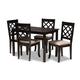Baxton Studio Verner Modern and Contemporary Sand Fabric Upholstered Espresso Brown Finished 5-Piece Wood Dining Set