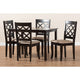 Baxton Studio Verner Modern and Contemporary Sand Fabric Upholstered Espresso Brown Finished 5-Piece Wood Dining Set