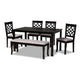 Baxton Studio Dori Modern and Contemporary Grey Fabric Upholstered and Dark Brown Finished Wood 6-Piece Dining Set