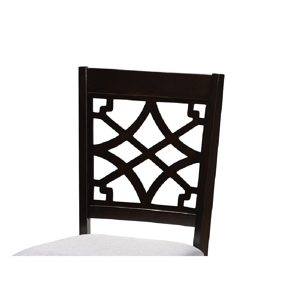 Baxton Studio Dori Modern and Contemporary Grey Fabric Upholstered and Dark Brown Finished Wood 6-Piece Dining Set