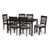 Baxton Studio Mael Modern and Contemporary Grey Fabric Upholstered and Dark Brown Finished Wood 7-Piece Dining Set