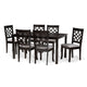 Baxton Studio Mael Modern and Contemporary Grey Fabric Upholstered and Dark Brown Finished Wood 7-Piece Dining Set